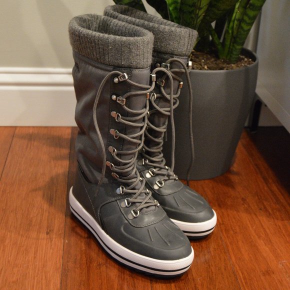 REDUCED!! ⬇️ Cougar Tall Grey Lace Up Snow Boots Size 7 | Size 7 - Picture 1 of 13